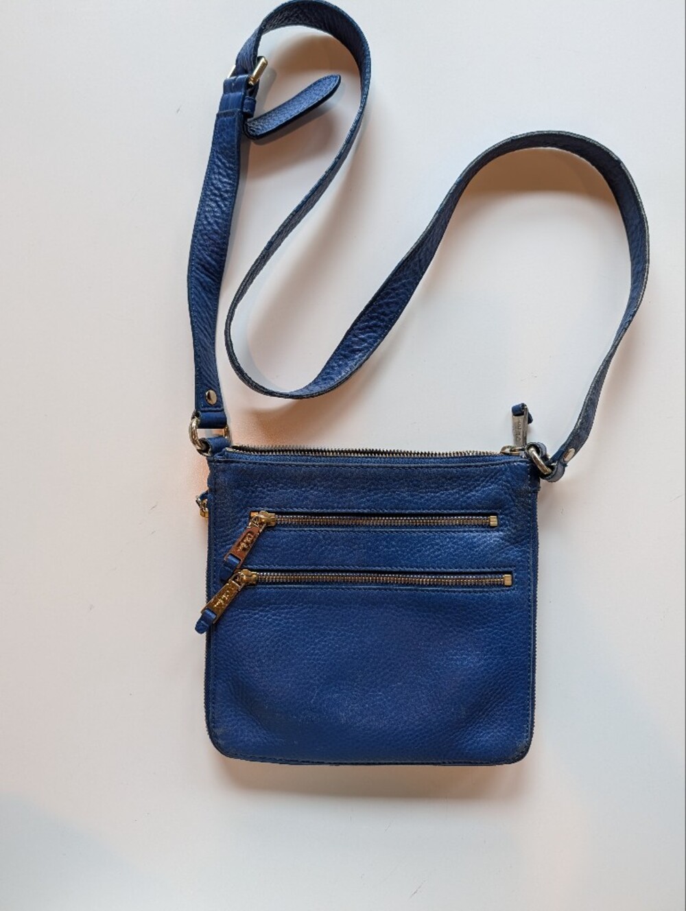 💙 Blue Pebbled Leather Cole Haan Crossbody Purse 💙